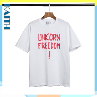 เสื้อยืดแขนสั้น ผ้าฝ้าย พิมพ์ลายยูนิคอร์น ทรงหลวม โอเวอร์ไซซ์ พลัสไซซ์ แบบเรียบง่าย แฟชั่นฤดูร้อน สไตล์ฮิปฮอป สําหรับผู้