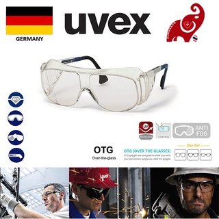 UVEX 9161005 Over-the-Glass (OTG) Safety Glasses Blue Frame Clear Optidur NCH Len