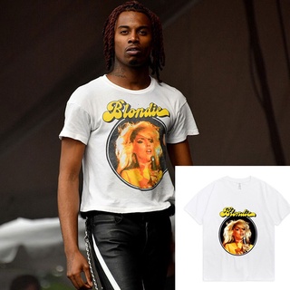 เสื้อยืดผ้าฝ้ายพิมพ์ลายคลาสสิก เสื้อยืดผ้าฝ้าย พิมพ์ลาย Playboi Carti Blondie Awesome สไตล์ฮิปฮอป สีขาว สําหรับผู้ชาย SF