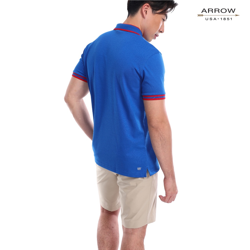 arrow-เสื้อโปโล-dry-tech-ทรง-smart-fit-สีฟ้า-mpbm816-bu