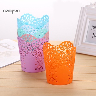 【AG】Pen Container Large Capacity Space-saving Plastic Hollow Design Wastebasket for Desktop