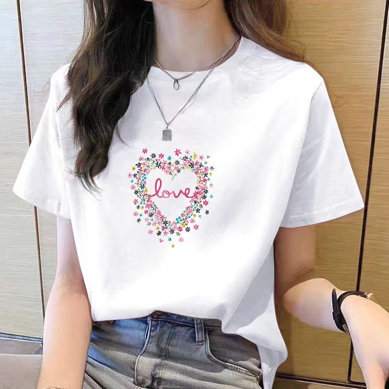เสื้อยืดแขนสั้น-พิมพ์ลาย-ทรงหลวม-ขนาดใหญ่-แฟชั่นฤดูร้อน-สไตล์เกาหลี-สําหรับผู้หญิง-และนักเรียน