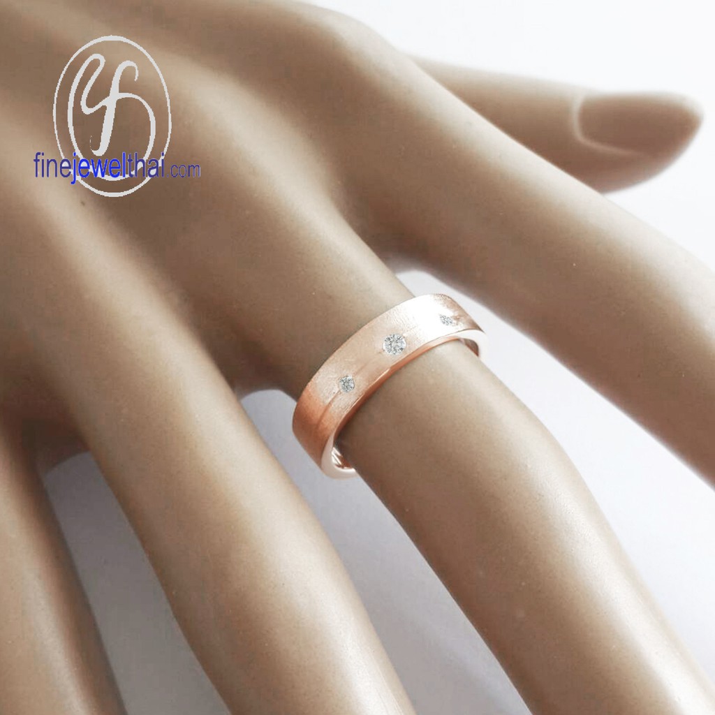 finejewelthai-แหวนเพชร-เพชร-แหวนหมั้น-แหวนแต่งงาน-diamond-cz-wedding-ring-silver-pink-gold-r30146cz-pg