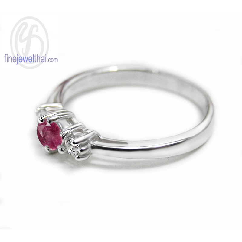 finejewelthai-แหวนทับทิม-แหวนเงินแท้-แหวนพลอย-พลอยประจำเดือนเกิด-ruby-birthstone-silver925-ring-r1182rb