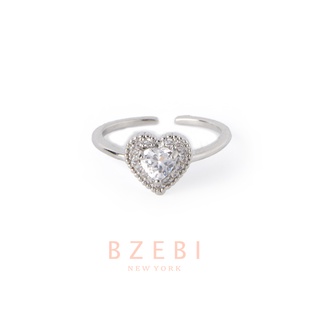 Bzebi แหวนผู้หญิง เพชรแท้ ทอง สไตล์เกาหลี กันสนิม ปรับได้ หวนนิ้วมือ ประดับเพทาย รูปหัวใจ เรียบง่าย สร้างสรรค์ เครื่องประดับแฟชั่น สําหรับผู้หญิง 1052r