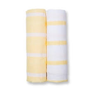 Lulujo ผ้าอ้อมมัสลินคอตตอน 2 Pack Cotton Muslin Swaddles - Yellow Stripes