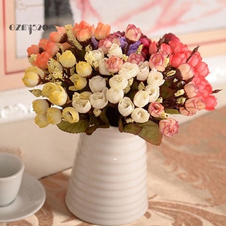 AG Sweet Artificial Rosebud Bouquet Home Wedding Cloth Rose 15 Flowers on 1 Piece
