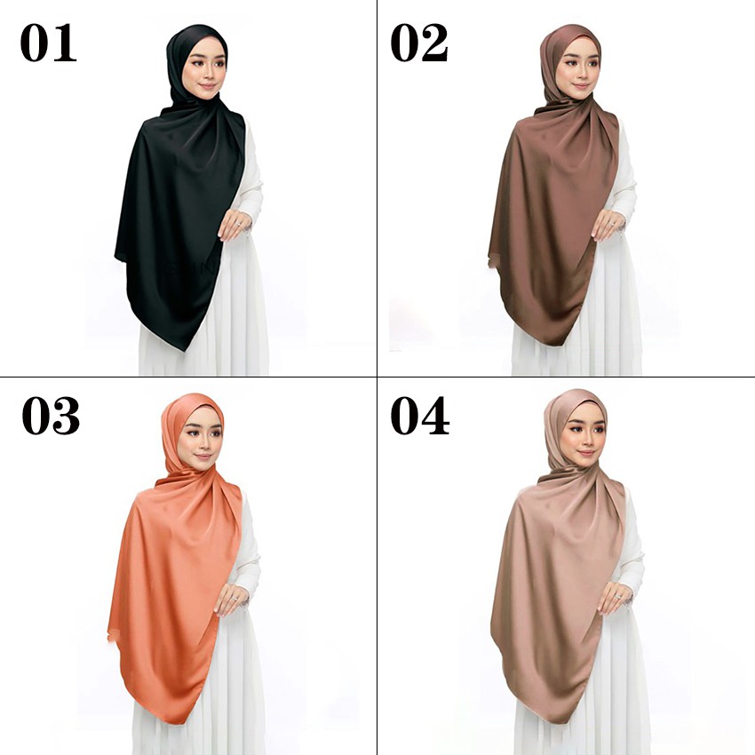 ผ้าฮิญาบ-ขนาดใหญ่-ผ้าซาติน-สีพื้น-สำหรับผู้หญิงมุสลิม-ขนาด-180x70-ซม-30-สี