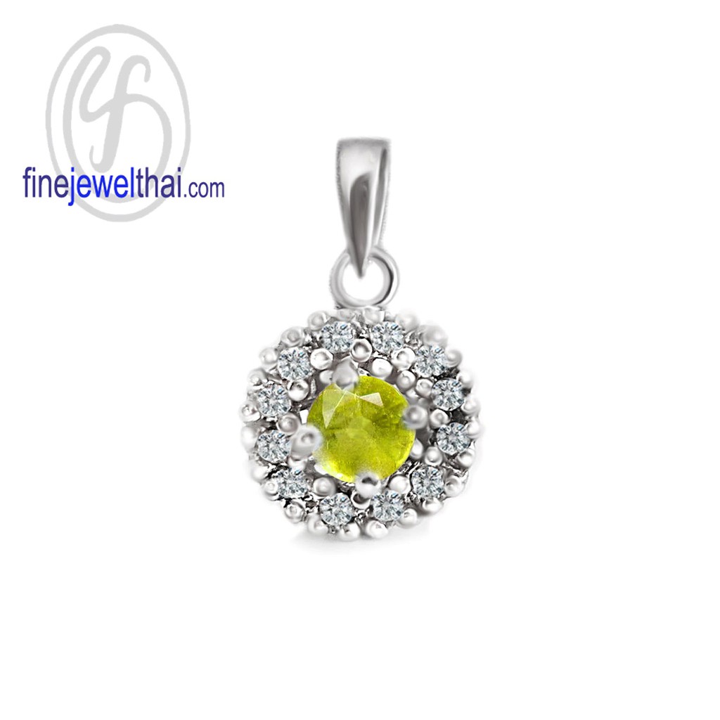 finejewelthai-จี้บุษราคัม-บุษราคัม-จี้พลอย-พลอยประจำเดือนเกิด-yellow-sapphire-silver-pendant-birthstone-p1081yl00e