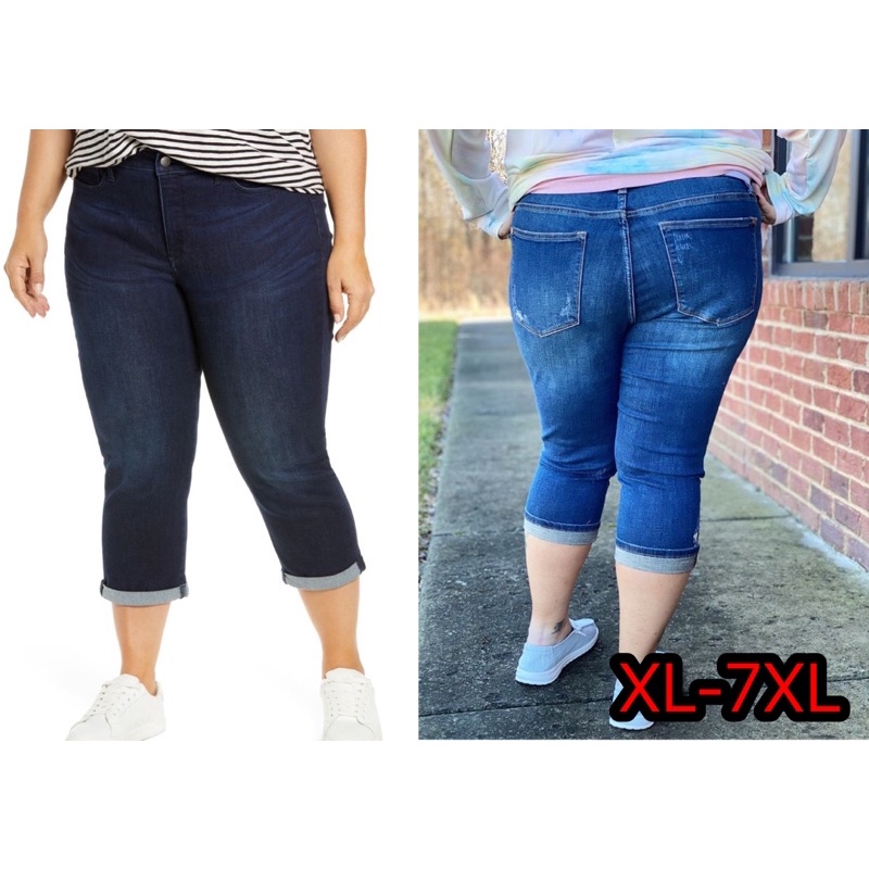 ภาพหน้าปกสินค้าS1005พร้อมส่ง xl-7xl เกงเกง5ส่วน กางเกงยีนส์ไชส์ใหญ่ 5ส่วน กางเกงยีนส์ผ้ายืด