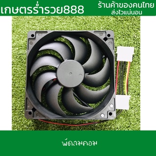 พัดลมระบายความร้อน พัดลมคอม ใช้ไฟ DC 12V ขนาด 4.5 นิ้ว หนา 2.5 ซม. พัดลม 12v สำหรับ DIY หัวต่อ Molex ขนาด 12x12x2.5 ซม.