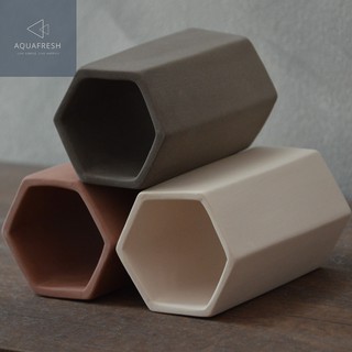 Hexagon Tube (L Size) ท่อเซรามิคหกเหลี่ยม เหมาะเป็นบ้านปลา, บ้านกุ้ง, ท่อมุด ลอดเล่นสำหรับ หนูแฮมเตอร์ เม่นแคระ ชูก้าร์