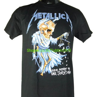 เสื้อยืดผ้าฝ้ายพรีเมี่ยมเสื้อวง Metallica เสื้อยืดแฟชั่นวงดนตรี เสื้อวินเทจ เมทัลลิกา MET1598