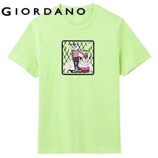 Giordano Men T-Shirts Printed Graphic Fashion Tee Smooth Crewneck Comfy Short Sleeves Tee JAYOTO Series