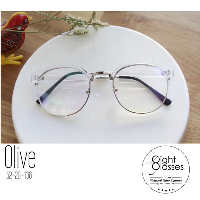 olive-กรอบแว่นตาวินเทจ