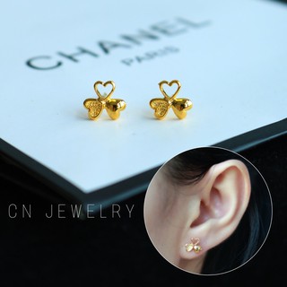 ต่างหูหัวใจสามแฉก ต่างหูมินิมอล👑รุ่นB86  1คู่ CN Jewelry earings ตุ้มหู ต่างหูแฟชั่น ต่างหูเกาหลี ต่างหูทอง