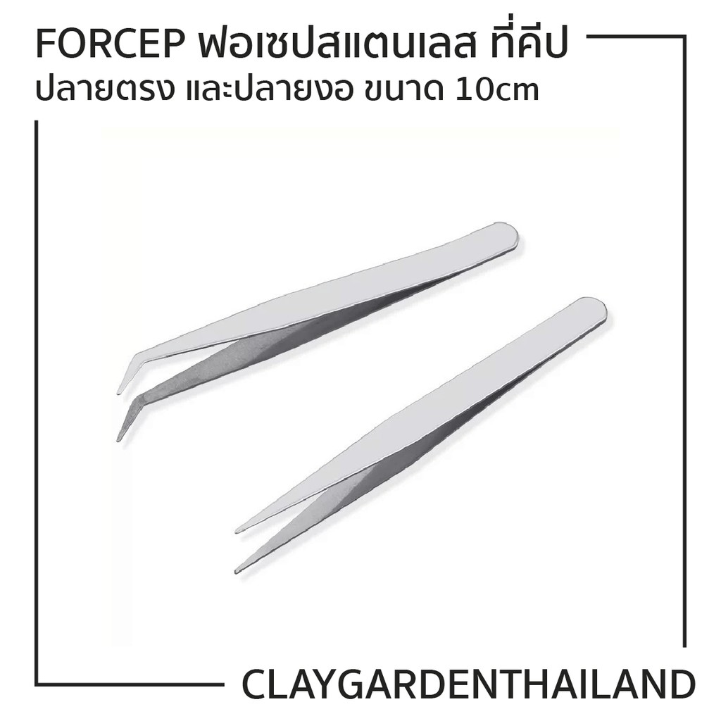 ภาพหน้าปกสินค้าForcep ฟอเซปสแตนเลส ที่คีป ปลายตรง และปลายงอ ขนาด 10cm จากร้าน claygardenthailand บน Shopee