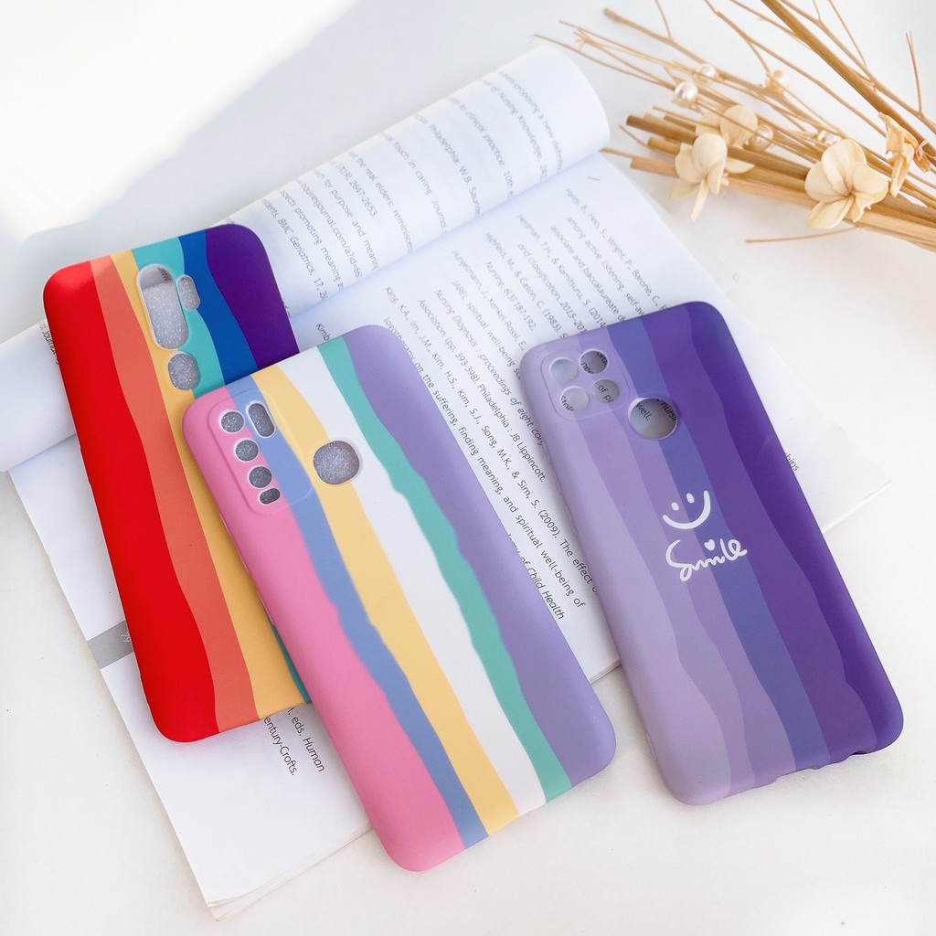 เคสสายรุ้งกำมะหย-oppo-a15-a31-a3s-a37-a1k-a53-a57-เคสออปโป้-a5s-a7-a12-a59-a71-a73-a83-a92-a93-a52020-a92020-a15s