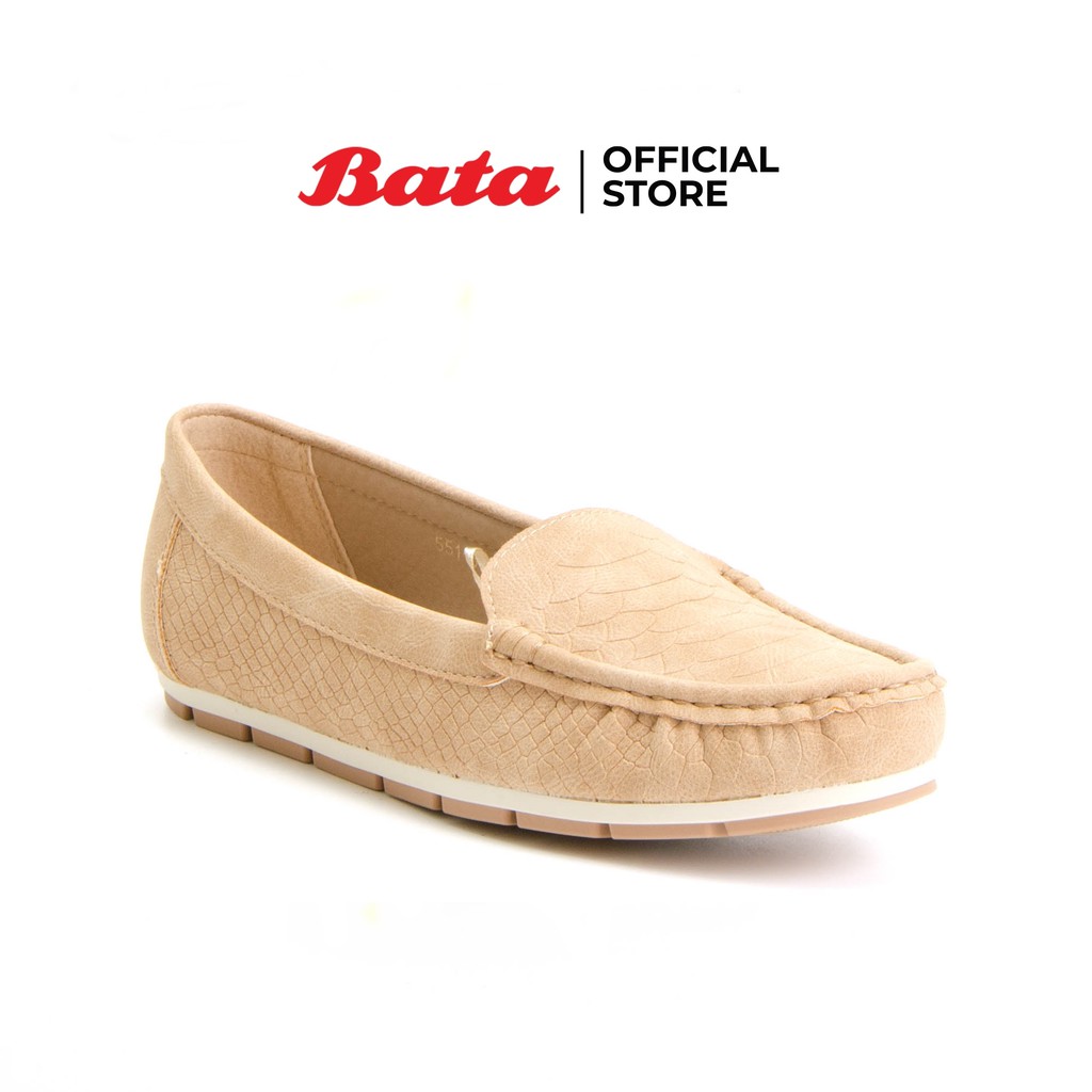 bata-ladiescasual-รองเท้าลำลองส้นแบนแฟชั่นหญิง-moccasine-แบบสวม-ปิดส้น-สีเบจ-รหัส-5513310