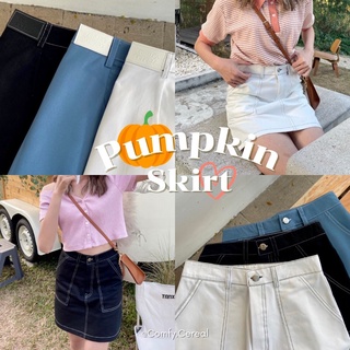 Pumkin Skirt กระโปรงสั้น ดีเทลตัดสีด้าย