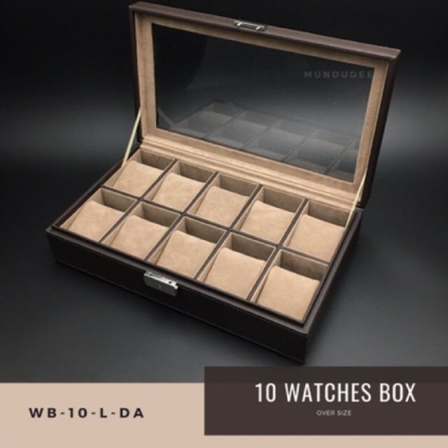 ภาพหน้าปกสินค้ากล่องใส่นาฬิกา 10 เรือน, 10-Slot Leather Watch Box