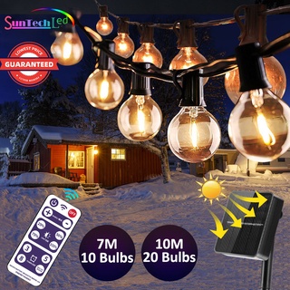 ภาพขนาดย่อของภาพหน้าปกสินค้าG40 พลังงานแสงอาทิตย์ Tungsten String Fairy Lights รีโมทคอนโทรล Christmas Bulb ตกแต่งกลางแจ้งกันน้ำ Patio Globe Bistro Yard Decoration จากร้าน suntech.th บน Shopee ภาพที่ 1