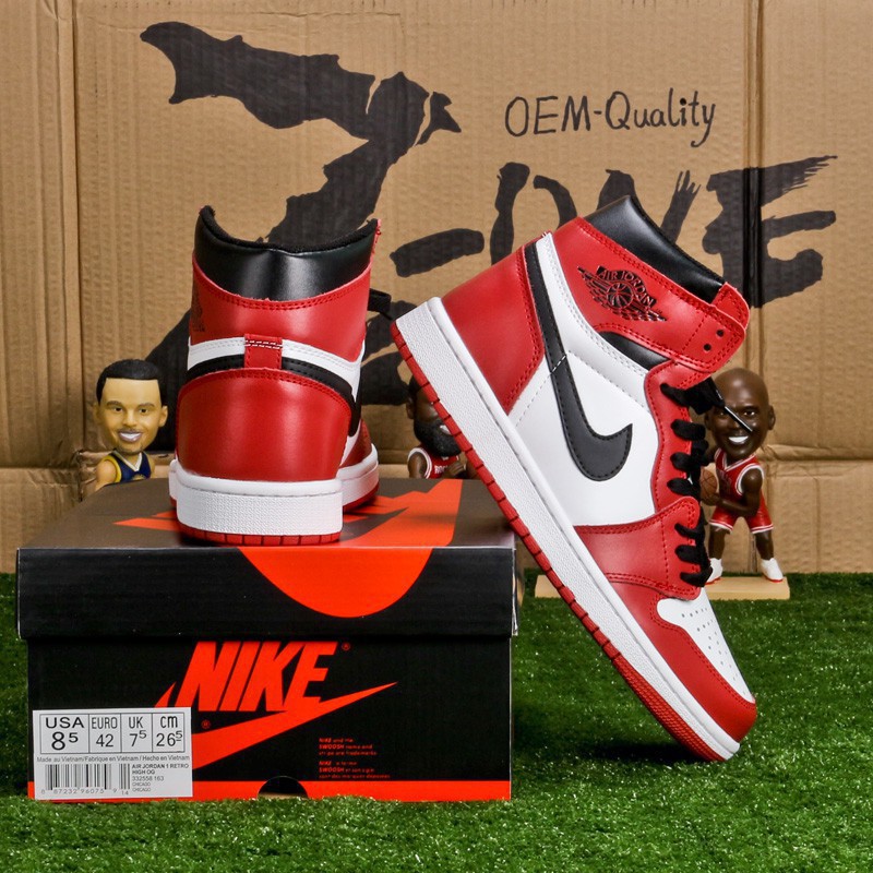 รองเท้าบาสเกตบอล COD Air Jordan 1 Retro basketball shoes สีแดง / ขาว