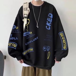 เสื้อกันหนาวลําลอง ผ้าฟลีซ ทรงหลวม สไตล์เกาหลี สําหรับผู้ชาย