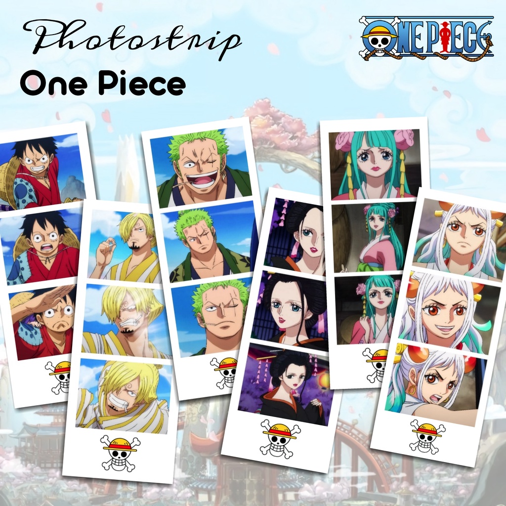 photostrip-ฟิกเกอร์อะนิเมะ-one-piece-photobox-one-piece-luffy-zoro-sanji-wanokuni