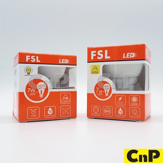 FSL หลอดฮาโลเจน LED Halogen AC 7W ขั้ว GU5.3 / GU10 แสงเหลือง Warm White