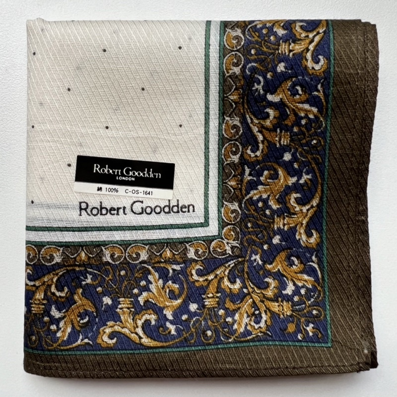 ผ้าเช็ดหน้าวินเทจผู้ชาย-robert-goodden-แบรนด์เนมแท้