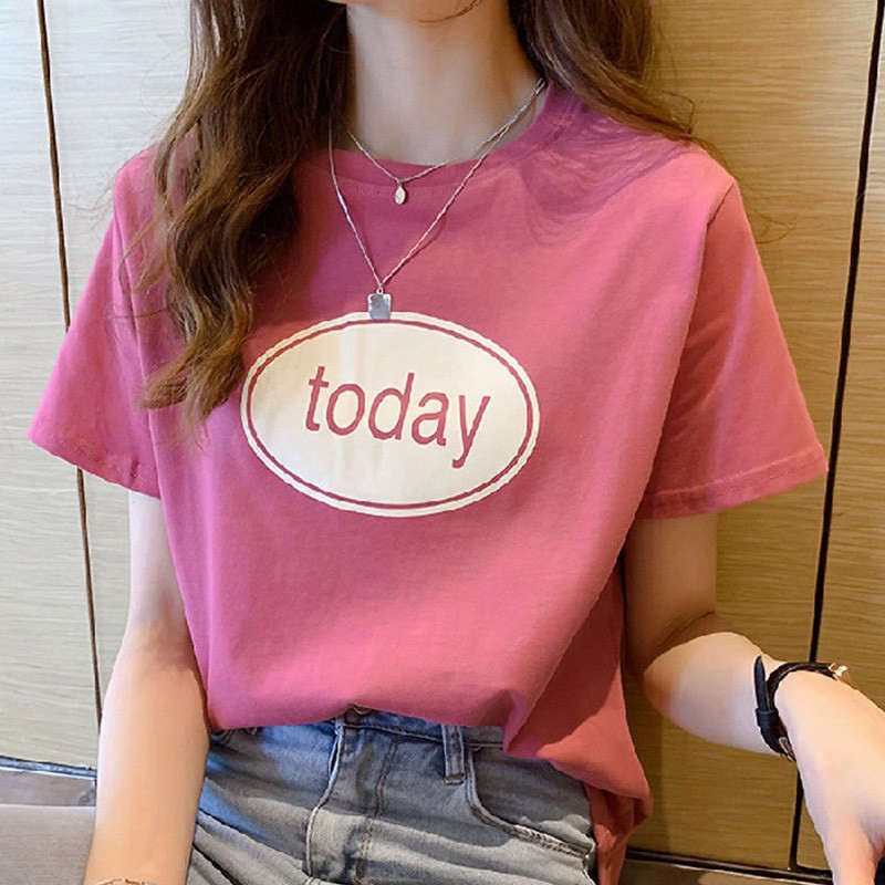sgh0038-มีของพร้อมส่ง-เสื้อยืดแฟชั่นผู้หญิง-เนื้อผ้าดีใส่สบาย-คอกลมแขนสั้น-แนวหวานสดสวยน่ารัก