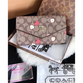 🌈กระเป๋าสตางค์ coach สองพับ ขนาด 6 นิ้ว wallet bag กระเป๋าสตางค์ใบกลาง