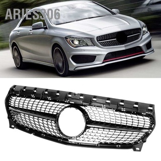 Aries306 Front Bumper Grille Glossy Black Diamond Grill Fits for Mercedes Benz W117 16-18