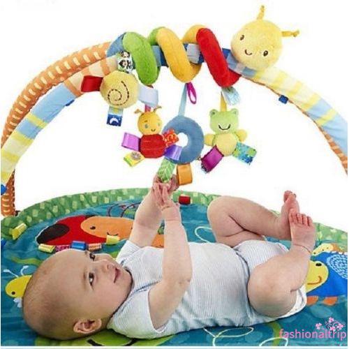 ATT-Baby Kids Pram Stroller Bed Around Spiral Hanging Activity Soft Plush Toys