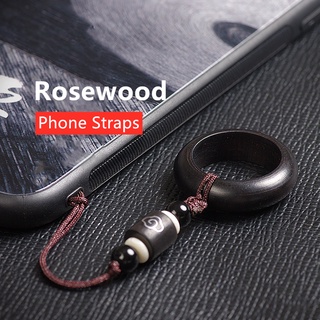 พวงกุญแจสายคล้องโทรศัพท์จี้ไม้ Rosewood หรูหรา