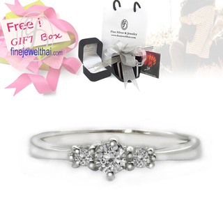 Finejewelthai แหวนเพชร-แหวนเงิน-แหวนคู่-เงินแท้-เพชรสังเคราะห์-Couple-Diamond CZ-Silver-Wedding-Ring - Gift_set107