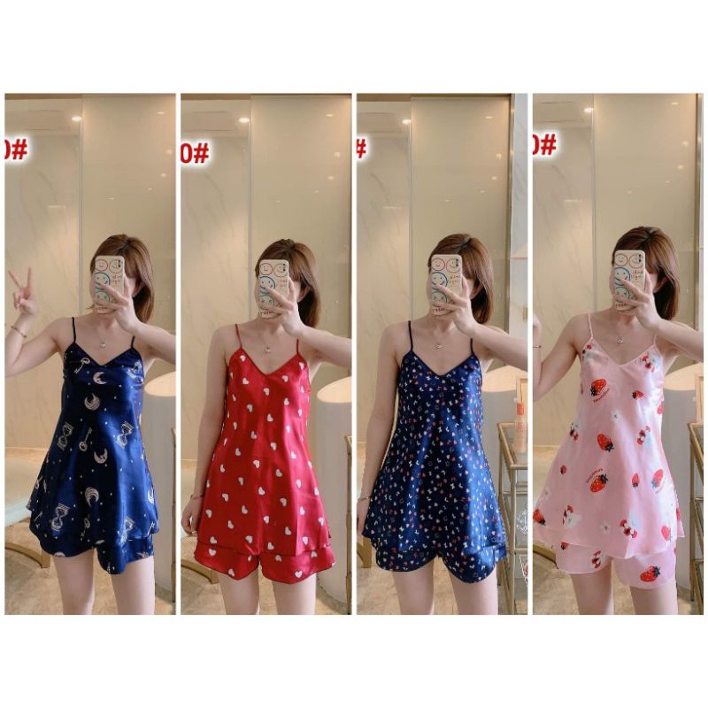 ภาพหน้าปกสินค้าชุดนอนสายเดี่ยวซาติน ️ จากร้าน sleepwear_79 บน Shopee