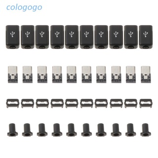 Colo 10 ชุด Micro Usb อุปกรณ์ปลั๊กเชื่อมต่อ Male 5 Pin พร้อมฝาครอบพลาสติก 4 In 1 Diy