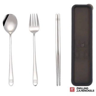 พร้อมส่งจากไทย portable cutlery set ชุดช้อนซ้อม-ตะเกียบสแตนเลส อุปกรณ์ทานอาหาร สะดวก สบาย ยี่่ห้อ Zwilling j.a.henckels