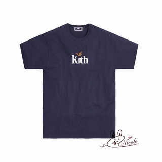 เสื้อยืดพิมพ์ลายแฟชั่นKith MONARCH butterfly TEE เสื้อยืดลําลอง แขนสั้น คอกลม ปักลายผีเสื้อ แฟชั่นฤดูร้อน สําหรับผู้ชาย