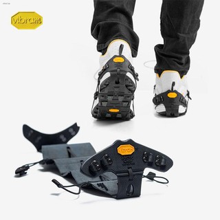 ☃△✎Vibram น้ำหนักเบา Snow-Wet Snow-SLIP รองเท้าสำหรับปีนเขากลางแจ้งและ Trekking Crampons แบบพกพารองเท้ายางครอบคลุม