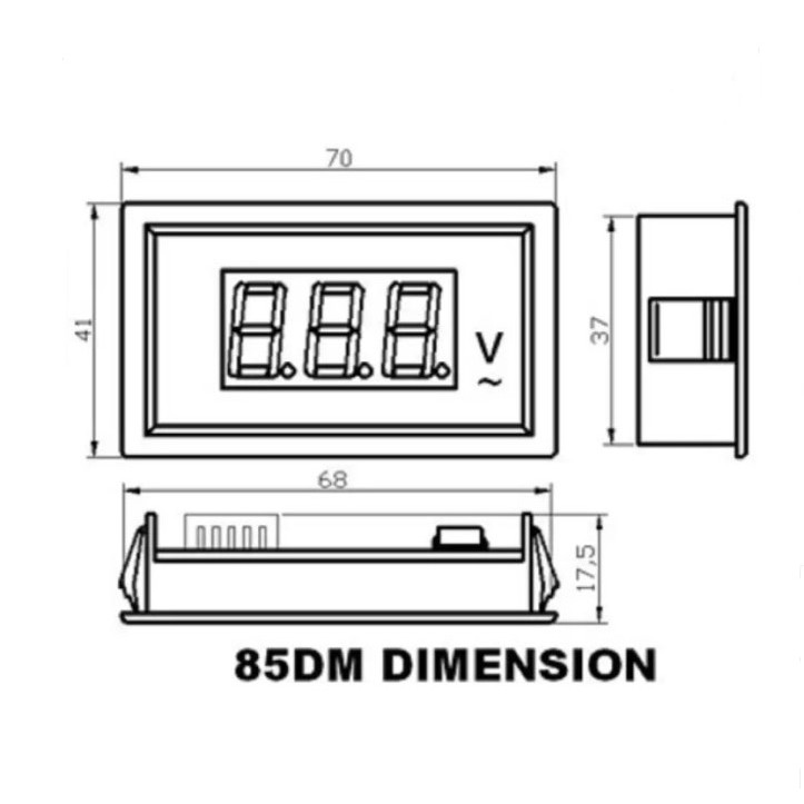 0-500V Digital DC Voltmeter Display Solar High Volt Meter iTeams DIY ...