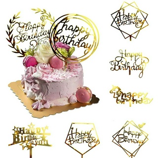 ภาพหน้าปกสินค้าป้ายท็อปเปอร์ ลาย happy birthday สำหรับปักเค้ก ซึ่งคุณอาจชอบสินค้านี้