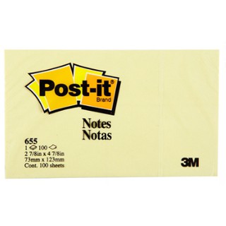 โพสต์อิท [3M] No.655 3"*5" สีเหลือง (100แผ่น/เล่ม)