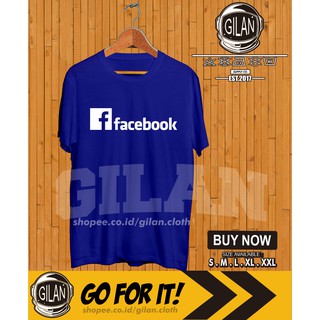 เสื้อทหาร - โลโก้Facebookเสื้อยืดโลโก้โซเชียลมีเดีย-ผ้าGilan