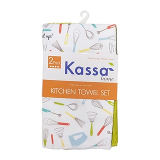 Chaixing Home  ผ้าไมโครไฟเบอร์ ลาย Kitchen KASSA HOME ขนาด 41 x 48 ซม. (แพ็ค 2 ชิ้น) สีเขียว