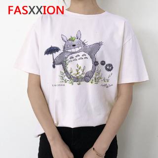 เสื้อยืดคอก ลมแขนสั้นพิมพ์ลาย Totoro สําหรับผู้หญิงเส