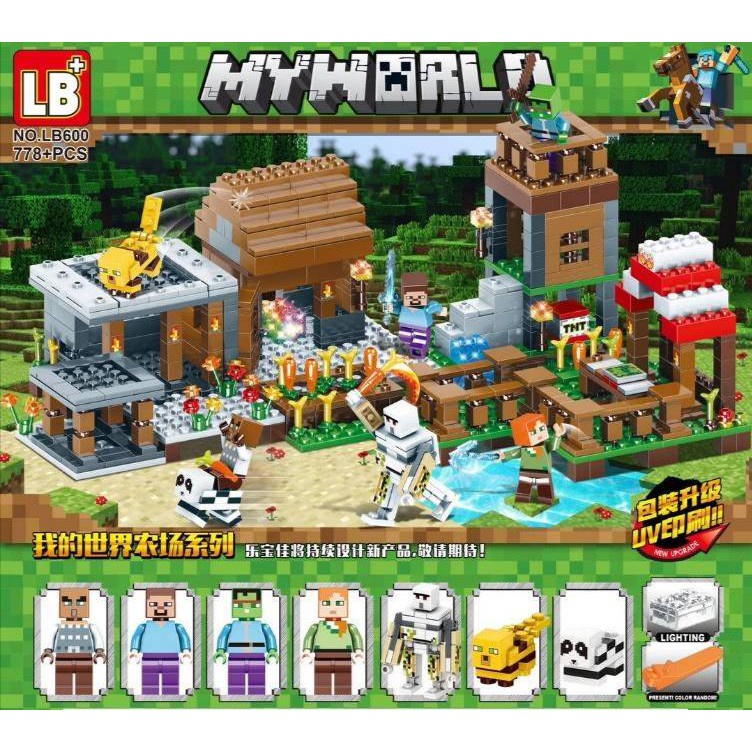 พร้อมส่ง-minecraft-มายคราฟ-ตัวต่อ-มายคราฟ-ประกอบของเล่นวิทยาศาสตร์-ของเล่นเพื่อการศึกษ-บ้าน