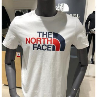 THE NORTH FACE เสื้อยืดแขนสั้นเนื้อผ้าฝ้ายแฟชั่นสําหรับผู้ชายและผู้หญิง